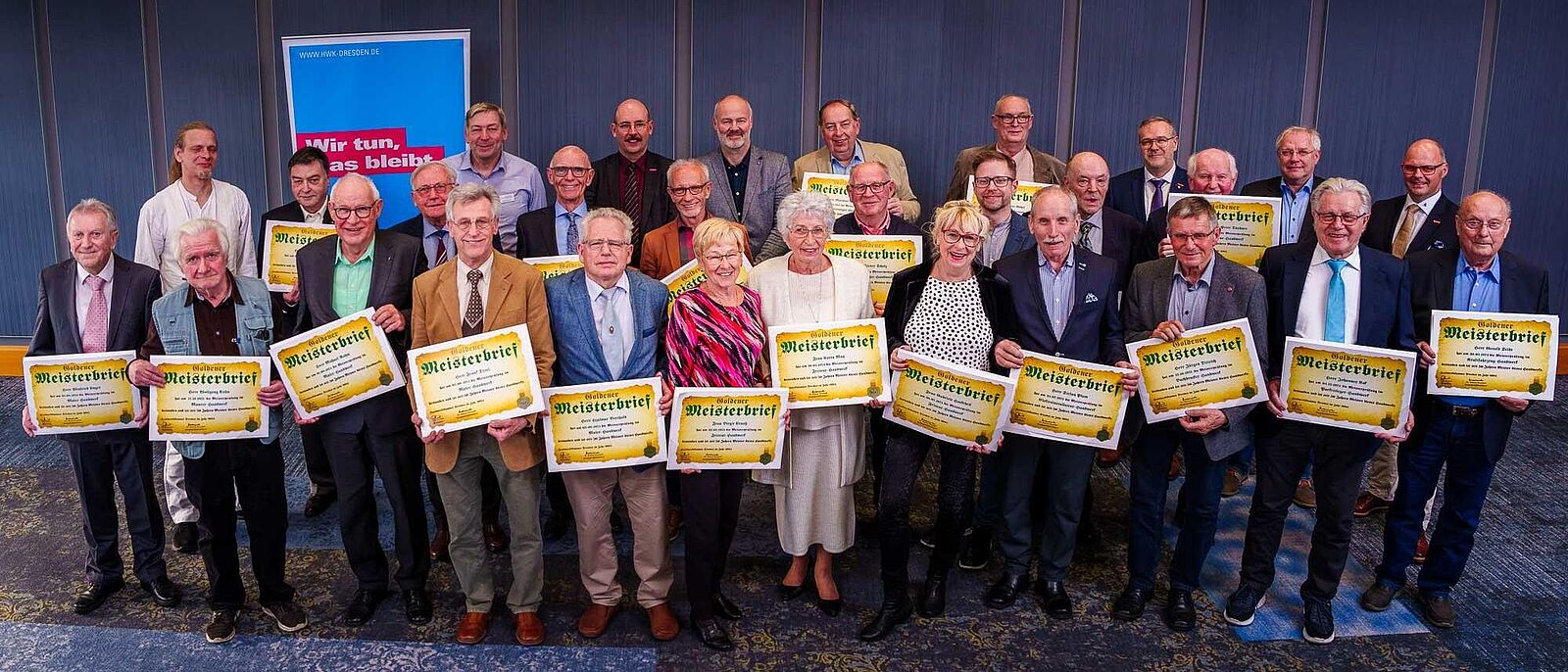 Impressionen aus der Festveranstaltung zur „Übergabe Goldene Meisterbriefe 2024“ der Handwerkskammer Dresden, fotografiert am 25. März 2023 im Bilderberg Bellevue Hotel Dresden.