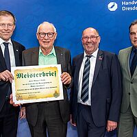 Impressionen aus der Festveranstaltung zur „Übergabe Goldene Meisterbriefe 2024“ der Handwerkskammer Dresden, fotografiert am 25. März 2023 im Bilderberg Bellevue Hotel Dresden.