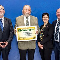 Impressionen aus der Festveranstaltung zur „Übergabe Goldene Meisterbriefe 2024“ der Handwerkskammer Dresden, fotografiert am 25. März 2023 im Bilderberg Bellevue Hotel Dresden.