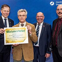 Impressionen aus der Festveranstaltung zur „Übergabe Goldene Meisterbriefe 2024“ der Handwerkskammer Dresden, fotografiert am 25. März 2023 im Bilderberg Bellevue Hotel Dresden.