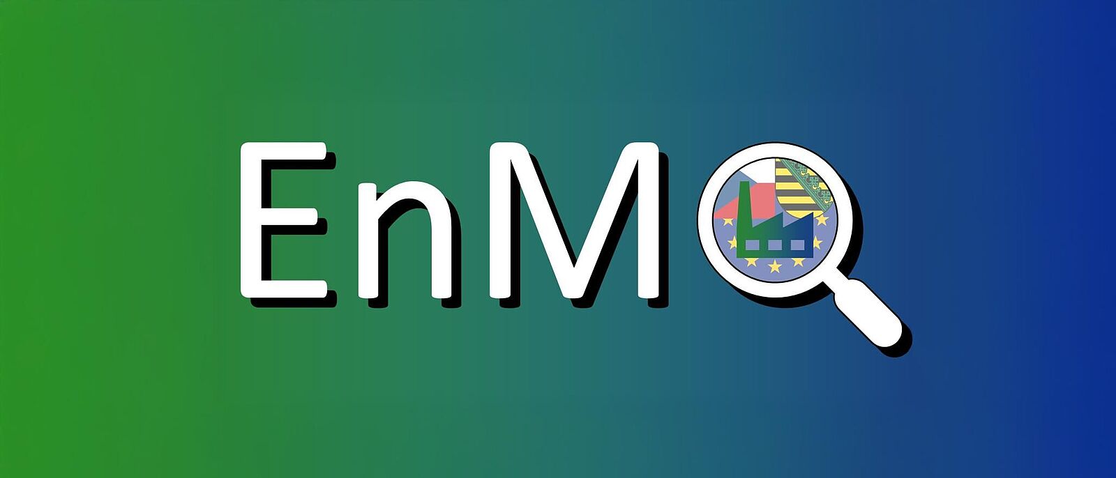 Logo des Projektes EnMo auf einem grün-blauem Farbverlauf
