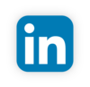 farbiges verkürztes Logo von LinkedIn, bestehend aus dem Text \"in\" auf blauem Hintergrund.