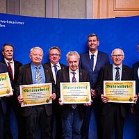 Impressionen aus der Festveranstaltung zur „Übergabe Goldene Meisterbriefe 2024“ der Handwerkskammer Dresden, fotografiert am 25. März 2023 im Bilderberg Bellevue Hotel Dresden.