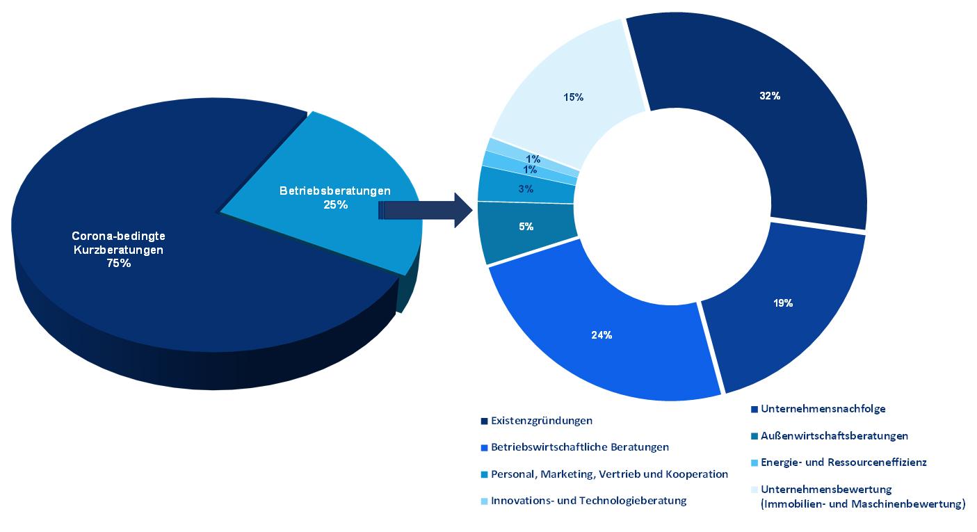 Statistik der Betriebsberatungszahlen von 2020 der Handwerkskammer Dresden